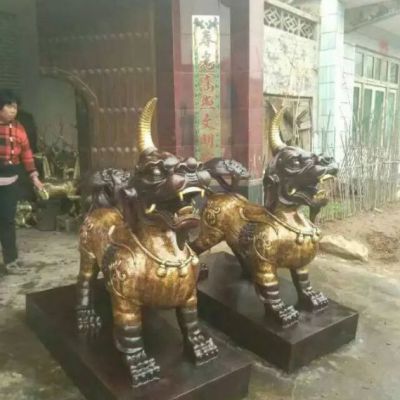 户外独角兽动物铜雕