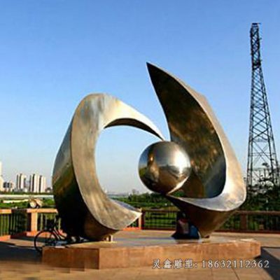 广场不锈钢海浪景观雕塑 