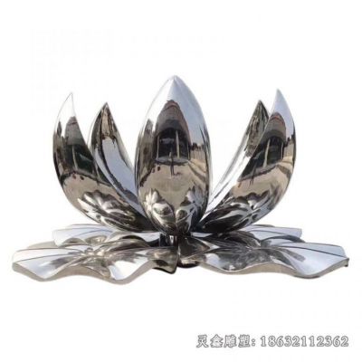 户外不锈钢荷花雕塑 