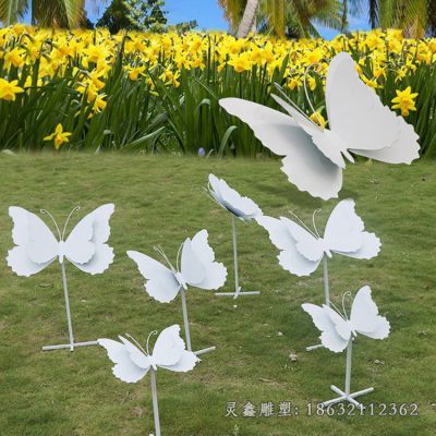 不锈钢蝴蝶飞舞动物雕塑