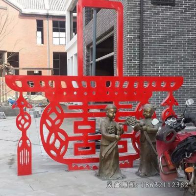 户外不锈钢剪纸景观雕塑