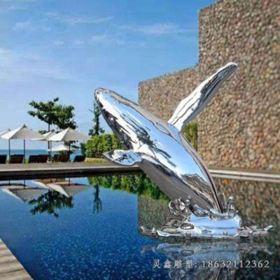 景区不锈钢海豚动物雕塑