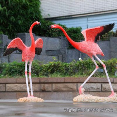 户外不锈钢火烈鸟动物雕塑 