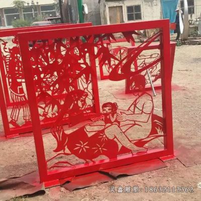 户外不锈钢剪纸景观雕塑