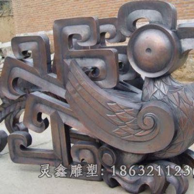街边凤凰动物铜雕