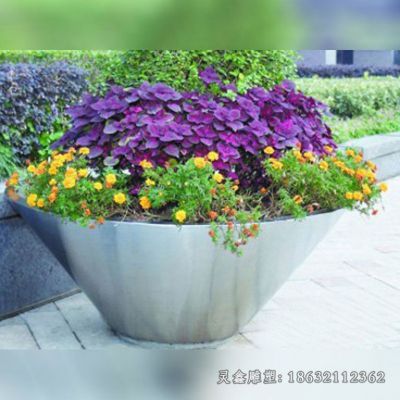 公园不锈钢花盆景观雕塑 