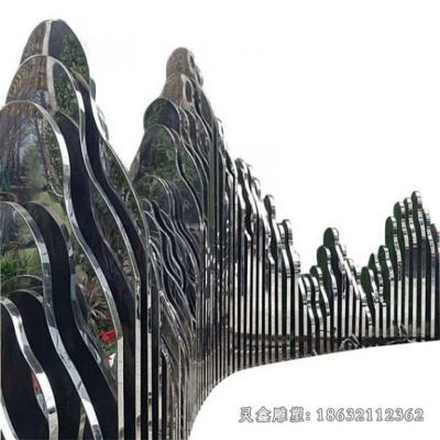 户外不锈钢假山雕塑 