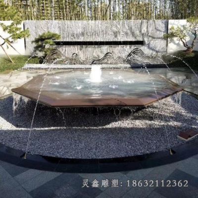 街边不锈钢假山雕塑 