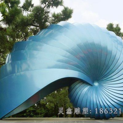 户外不锈钢海螺动物雕塑