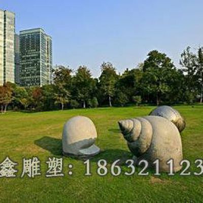 公园不锈钢海螺动物雕塑