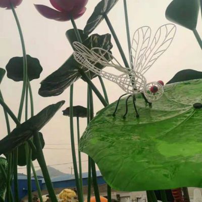 公园不锈钢荷花植物雕塑