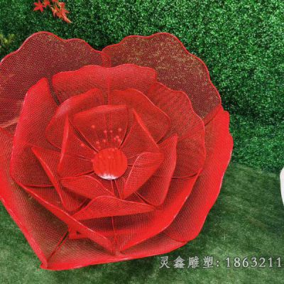 公园不锈钢花朵雕塑 