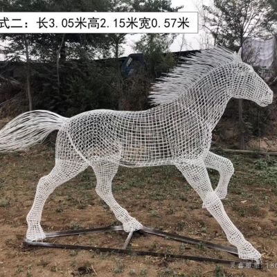不锈钢马动物景观雕塑