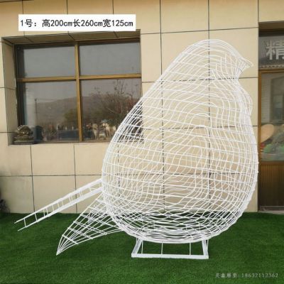 不锈钢镂空鸟雕塑