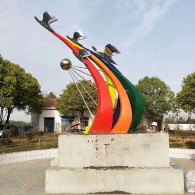 彩绘标志不锈钢雕塑