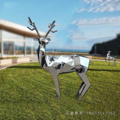 不锈钢转头小鹿雕塑