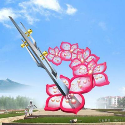 不锈钢花朵景观雕塑