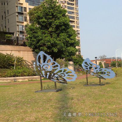 抽象不锈钢蝴蝶雕塑