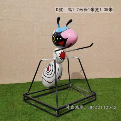 彩绘蚂蚁不锈钢雕塑