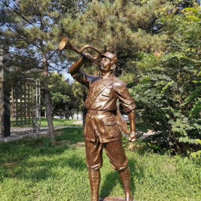 吹号红军公园铜雕