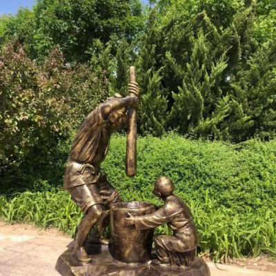民俗文化打糍粑铜雕