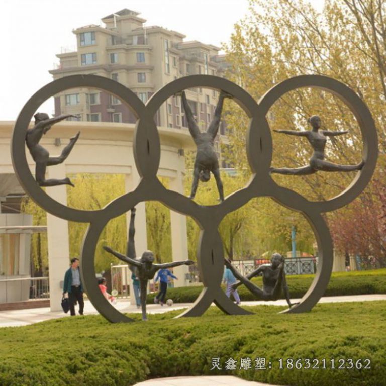 不锈钢奥运五环园林雕塑
