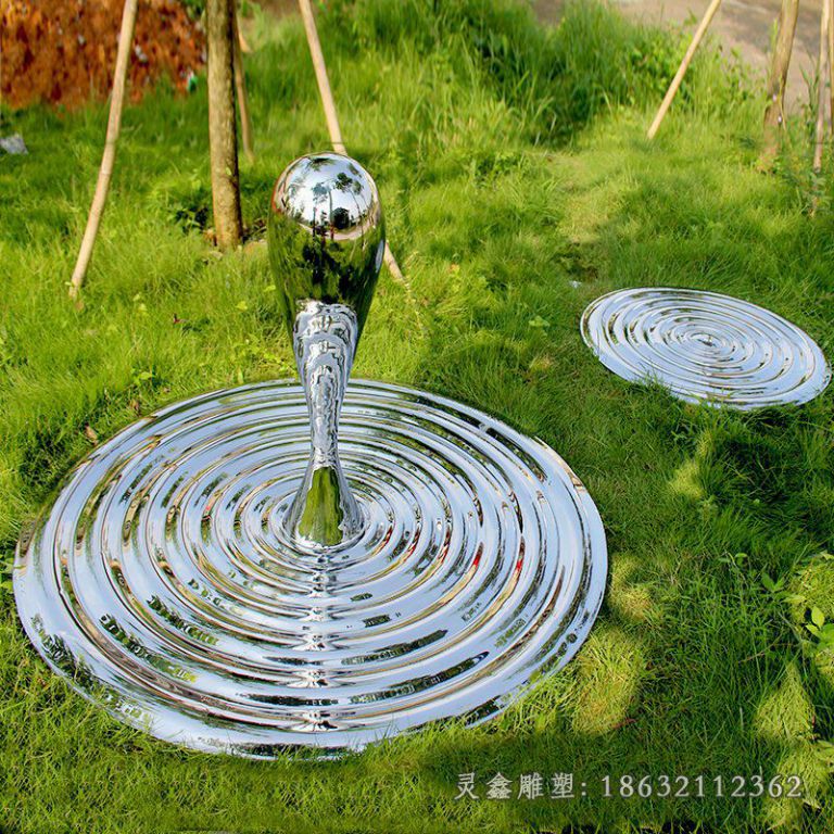 不锈钢抽象水滴景观雕塑