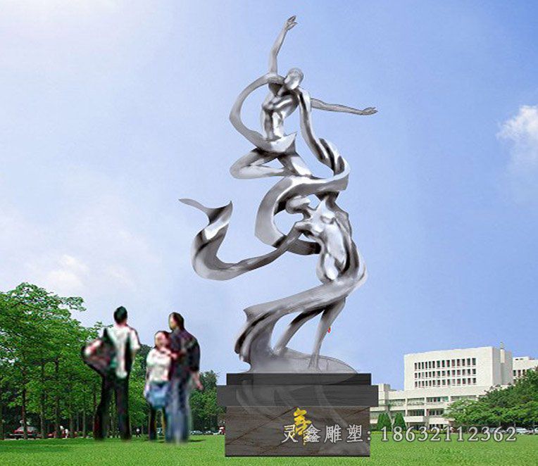 不锈钢校园舞蹈人物雕塑