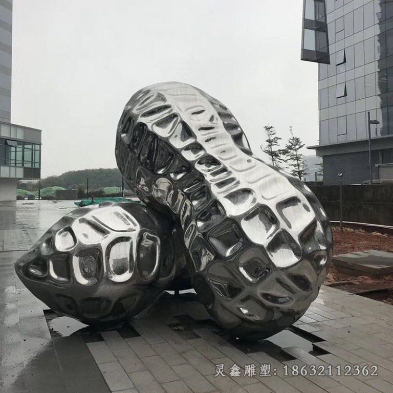 不锈钢广场花生景观雕塑