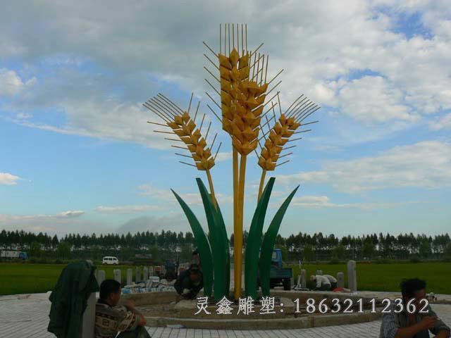 不锈钢广场小麦景观雕塑