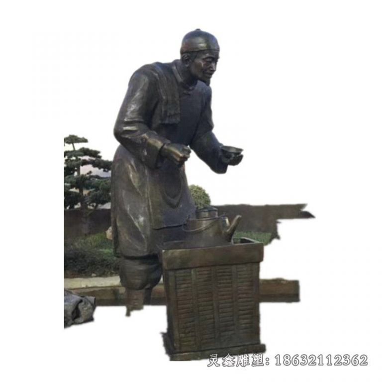步行街倒水民俗人物铜雕