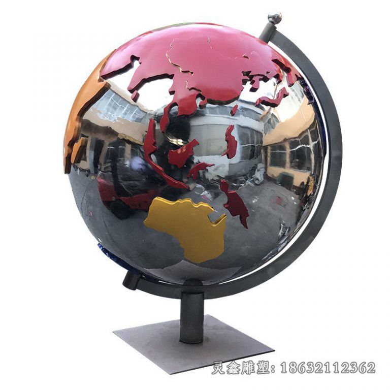 不锈钢地球仪小区标志雕塑