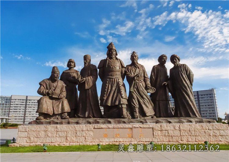 城市街头人物铜雕
