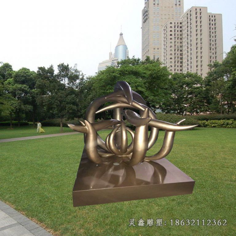 户外抽象海豚跳跃铜雕