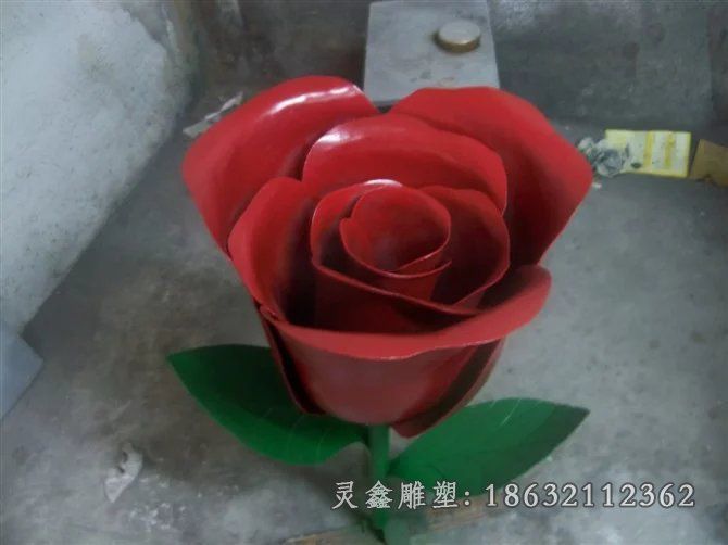 不锈钢玫瑰花景观雕塑