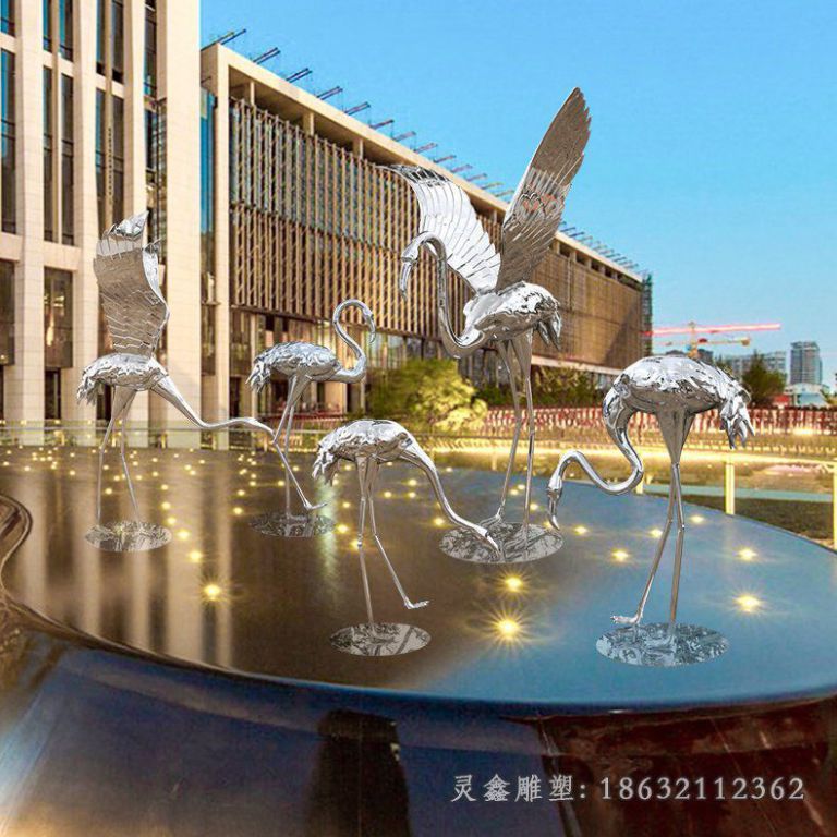 城市不锈钢火烈鸟雕塑
