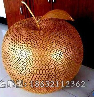 不锈钢苹果镂空雕塑
