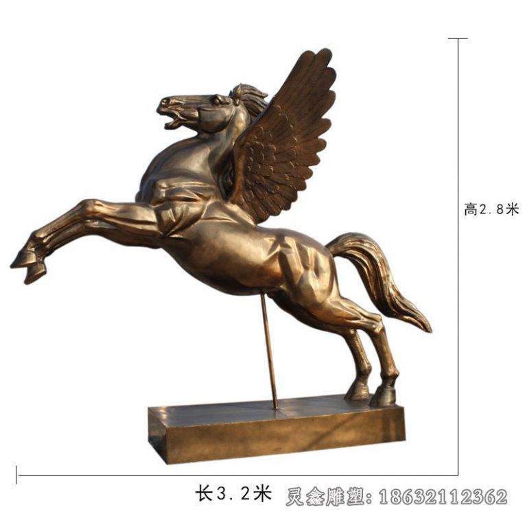 景区马跳跃动物铜雕