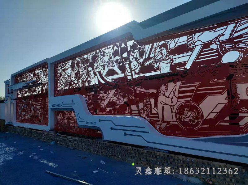 街边不锈钢剪纸雕塑