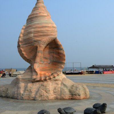 户外不锈钢海螺雕塑